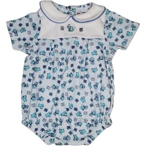 Tuti Fruiti Romper Short-sleeve Blue ABC Print Baby Boys 6-9 Months